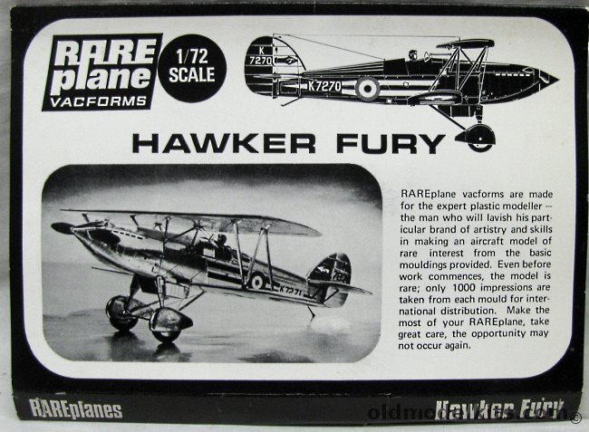 Rareplane 1/72 Hawker Fury plastic model kit